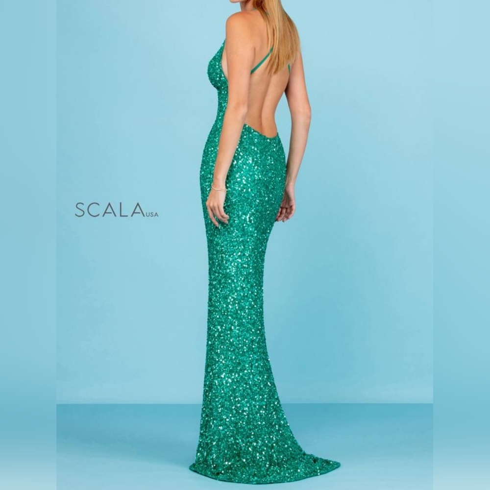 Scala Sequin Gown. Mermaid Style With Spaghetti S… - image 2